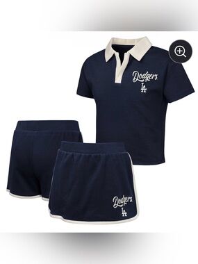Girls Youth Los Angeles Dodgers Navy Polo and Skort Set Size S (7/8) NWT